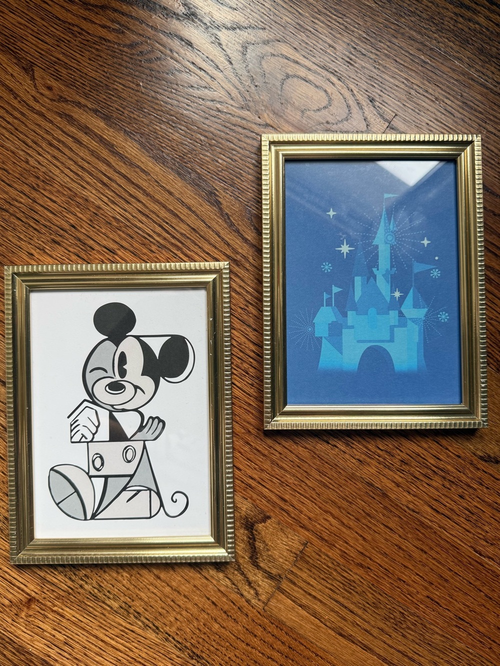 Disney Gold-Framed Mickey Mouse Black & Blue Castle Prints